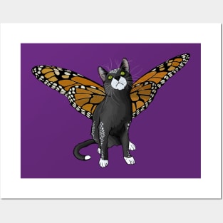 Spotted Black Monarch Flitter Kitty Posters and Art